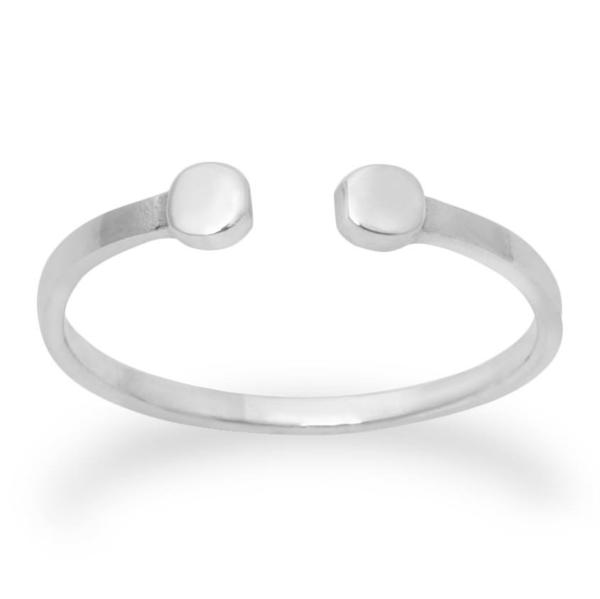 Sterling Silver .925 Real Silver Twin Dots Midi Band Design Ring - Silver and Resin Designs